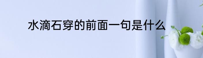 水滴石穿的前面一句是什么