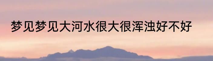 梦见梦见大河水很大很浑浊好不好