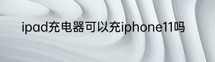 ipad充电器可以充iphone11吗