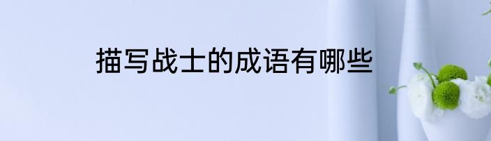 描写战士的成语有哪些