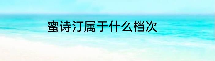 蜜诗汀属于什么档次