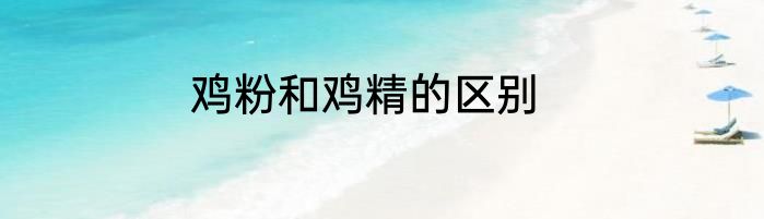 鸡粉和鸡精的区别