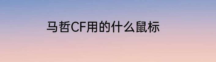 马哲CF用的什么鼠标