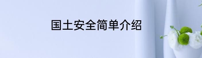 国土安全简单介绍