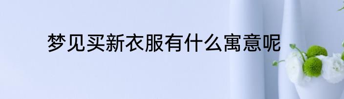 梦见买新衣服有什么寓意呢
