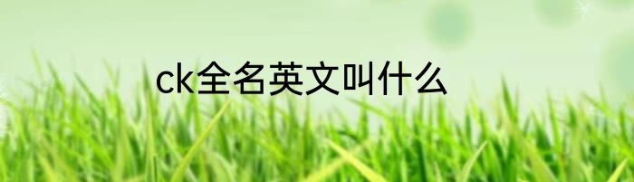 ck全名英文叫什么