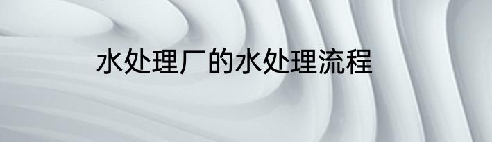 水处理厂的水处理流程