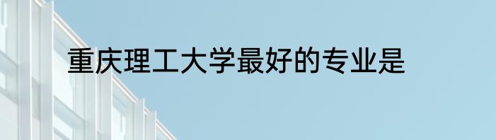 重庆理工大学最好的专业是