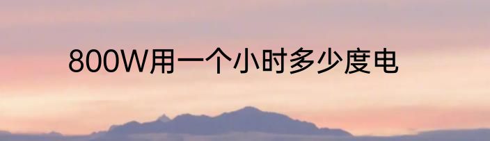 800W用一个小时多少度电