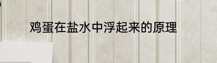 鸡蛋在盐水中浮起来的原理