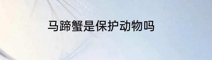 马蹄蟹是保护动物吗