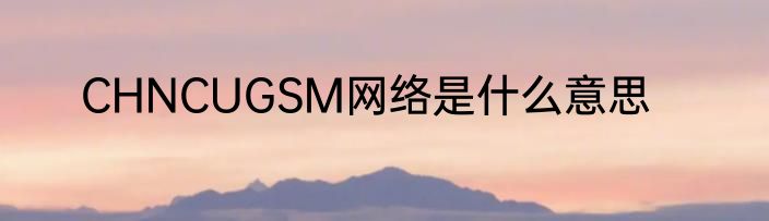 CHNCUGSM网络是什么意思