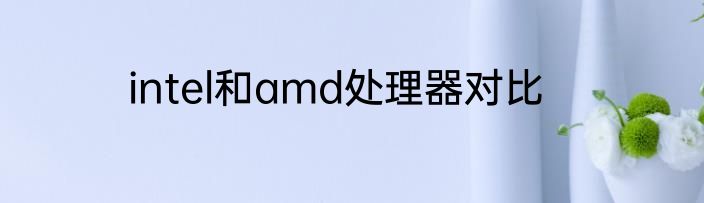 intel和amd处理器对比