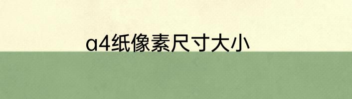 a4纸像素尺寸大小