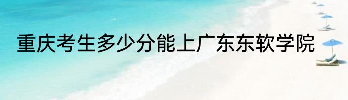 重庆考生多少分能上广东东软学院