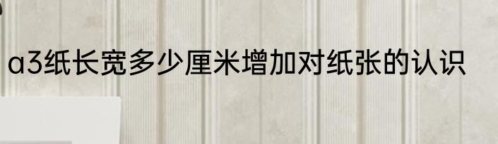 a3纸长宽多少厘米增加对纸张的认识