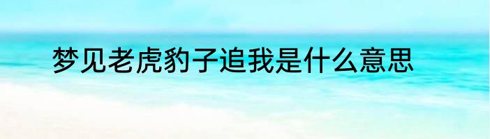 梦见老虎豹子追我是什么意思