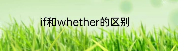 if和whether的区别