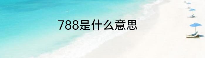 788是什么意思
