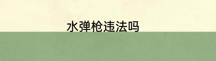 水弹枪违法吗