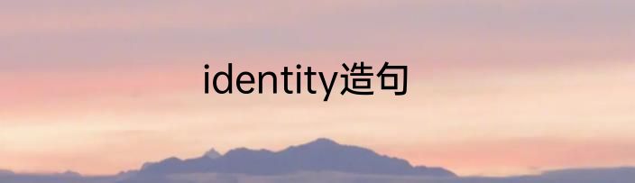 identity造句