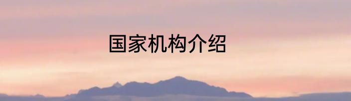 国家机构介绍
