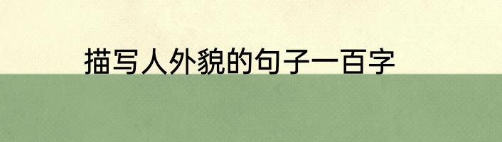 描写人外貌的句子一百字