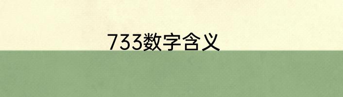 733数字含义