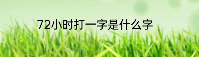 72小时打一字是什么字