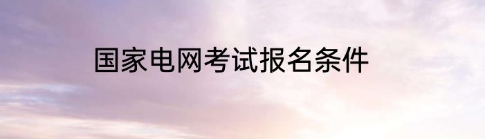 国家电网考试报名条件