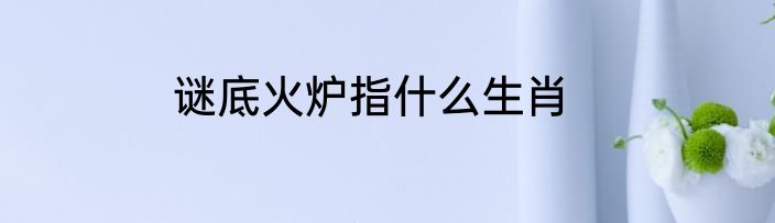 谜底火炉指什么生肖