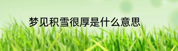 梦见积雪很厚是什么意思