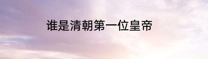 谁是清朝第一位皇帝