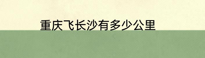 重庆飞长沙有多少公里