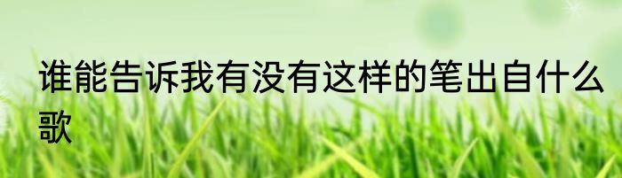 谁能告诉我有没有这样的笔出自什么歌