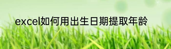 excel如何用出生日期提取年龄