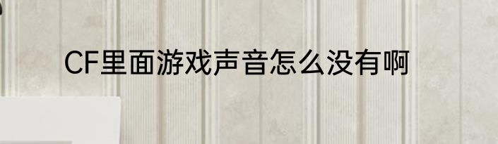 CF里面游戏声音怎么没有啊
