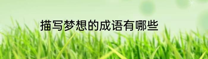 描写梦想的成语有哪些
