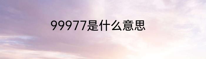 99977是什么意思