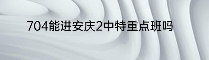 704能进安庆2中特重点班吗
