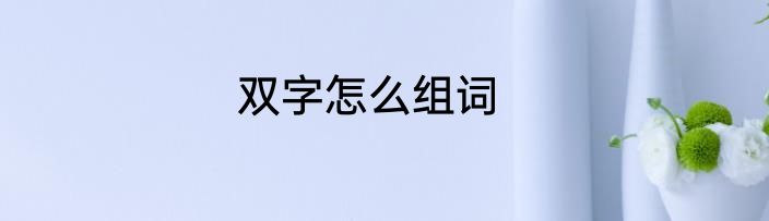 双字怎么组词