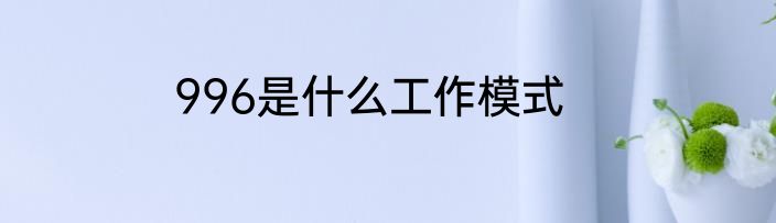996是什么工作模式