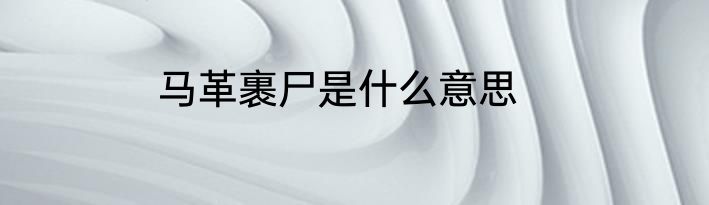 马革裹尸是什么意思