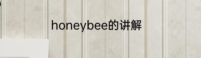 honeybee的讲解