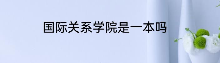 国际关系学院是一本吗
