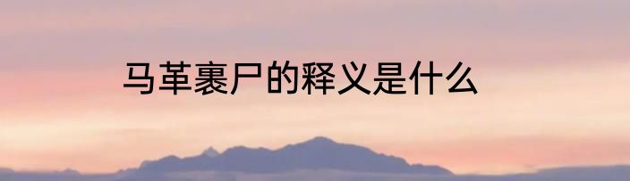 马革裹尸的释义是什么