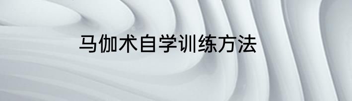 马伽术自学训练方法