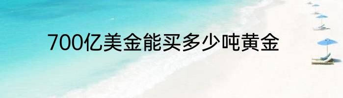 700亿美金能买多少吨黄金