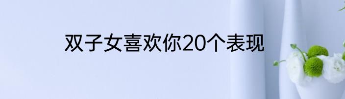 双子女喜欢你20个表现