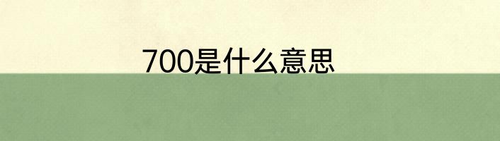 700是什么意思